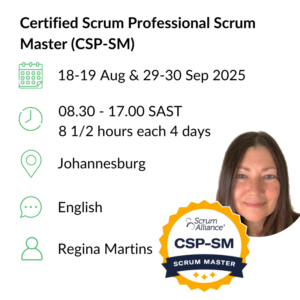 Certified Scrum Professional Scrum Master (CSP-SM) 18-19 Aug & 29-30 Sep 2025